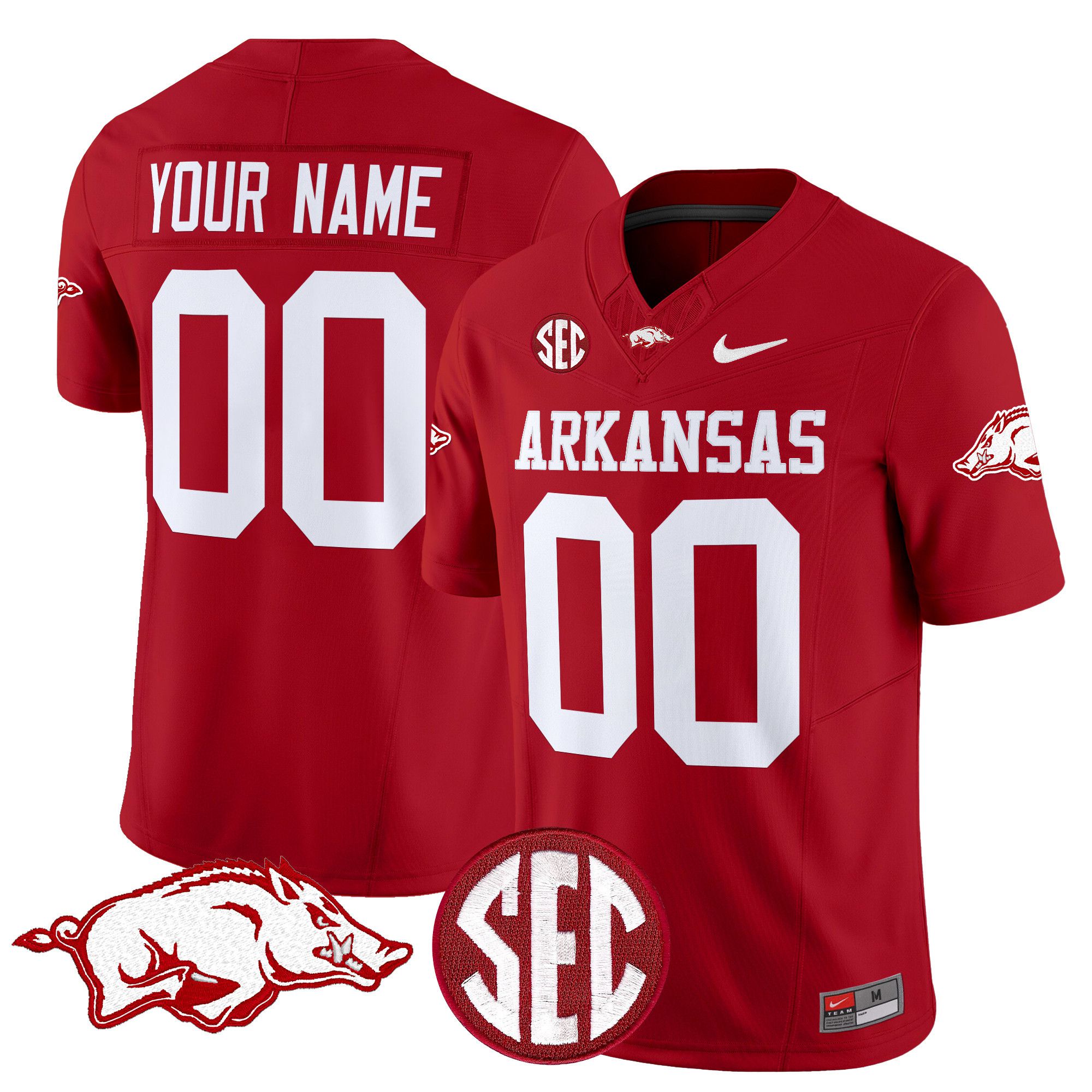 Men Arkansas Razorbacks Red Nike 2024 Vapor Limited Custom NCAA Jersey style 1->customized ncaa jersey->Custom Jersey